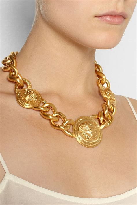 versace gold chain print|custom solid Gold Versace necklace.